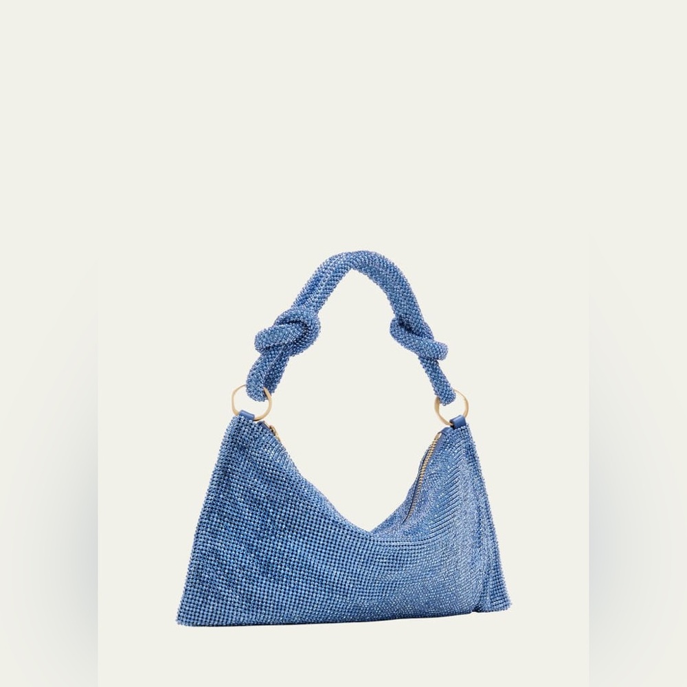 CULT GAIA Hera Nano Knotted Embellished Shoulder Bag BLUE NWT